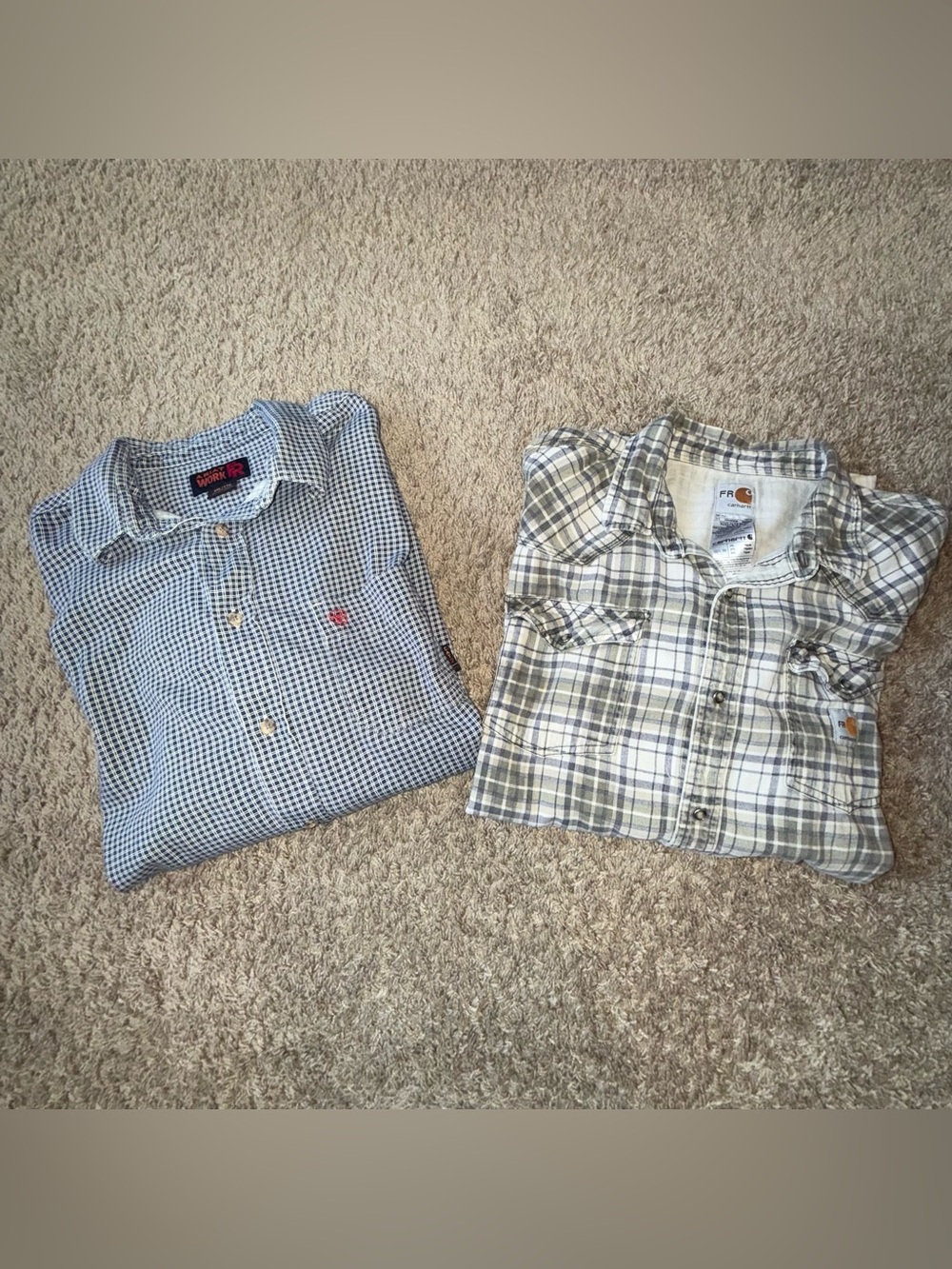 Carhartt and Ariat FR Flannel Button Up Shirt